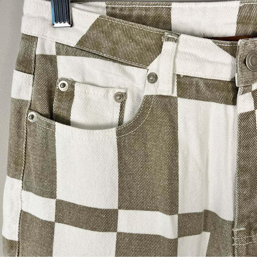 Beige Botany Wide Leg High Waisted Color Block Jeans Brown White Women's Small - Picture 2 of 7